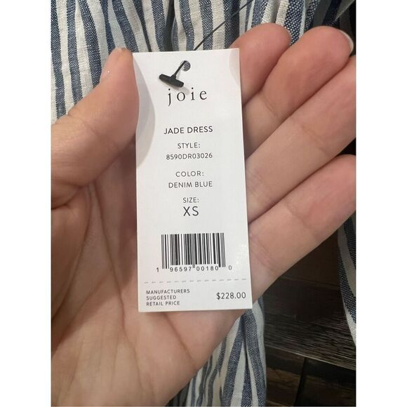 Joie NWT Anjelica Striped Linen Smock Dress sz XS - Picture 5 of 6